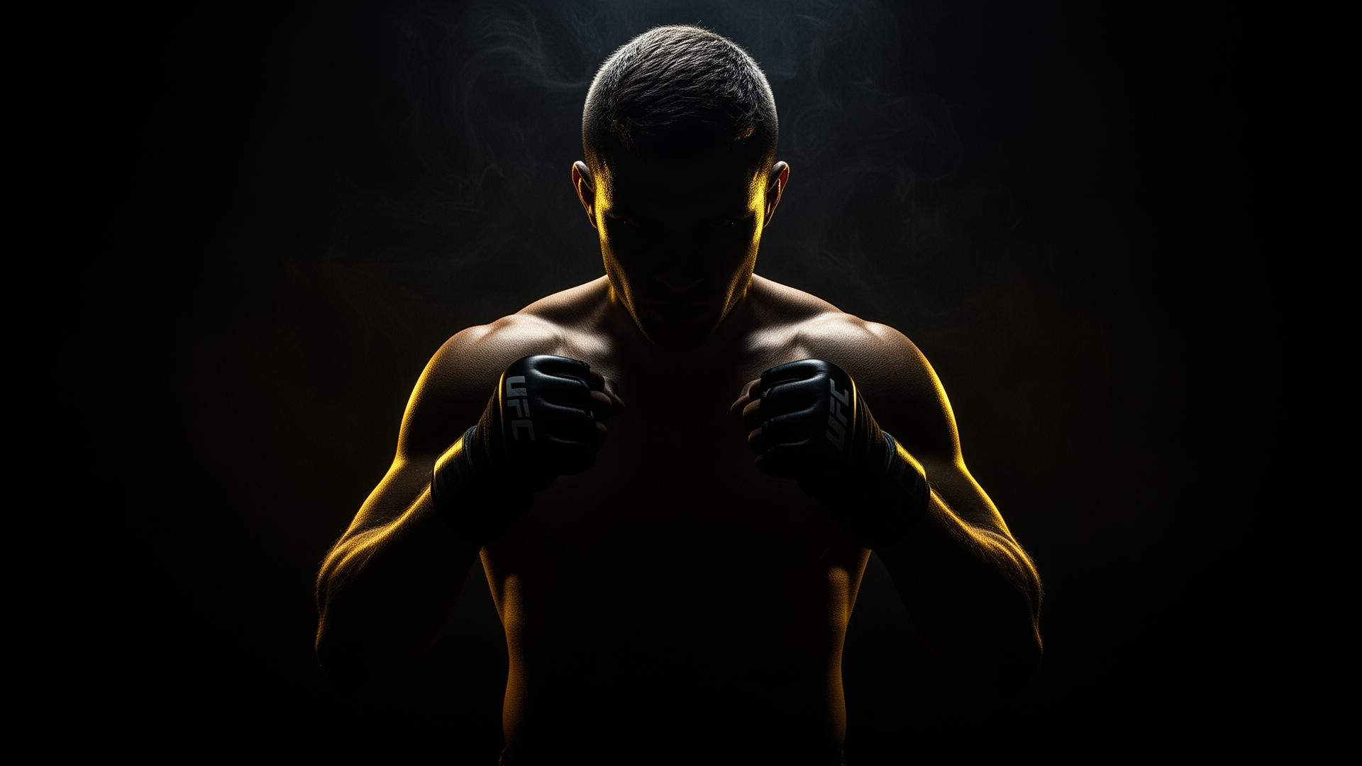 MMA fighter in shadow